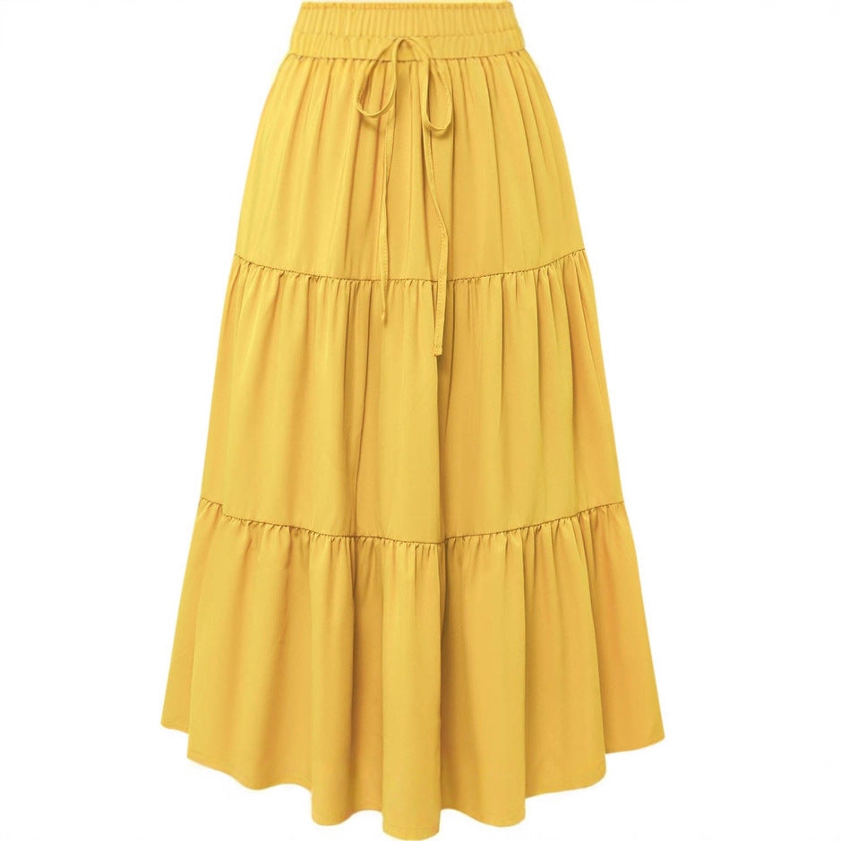 Solid Color Splicing Pleated Pocket Skirt - fairypeony