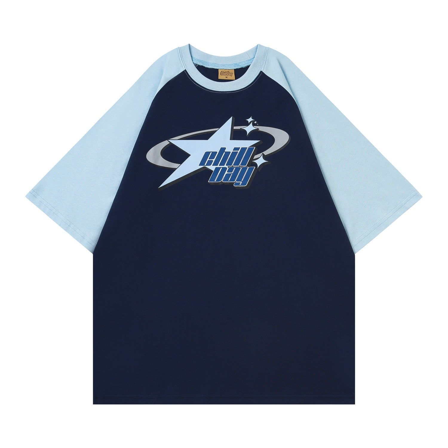 Star Graphic Raglan Short Sleeve Oversized Tee - fairypeony