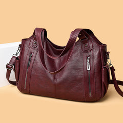 Vintage PU Leather Larger Capacity Shoulder Bag