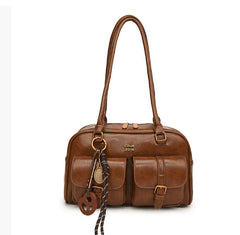 Vintage Buckled Pocket Shoulder Bag
