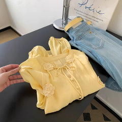 Aesthetic Flowers Design Blouse