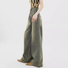 Vintage 90s Wash Baggy Wide Leg Jeans