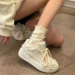 Vintage Patchwork Canvas Sneakers