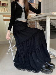 Fairy Lace Patchwork Maxi Skirt