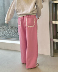 Aesthetic Lace Detail Baggy Sweatpants