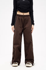 Contrast Piping Baggy Sweatpants - fairypeony