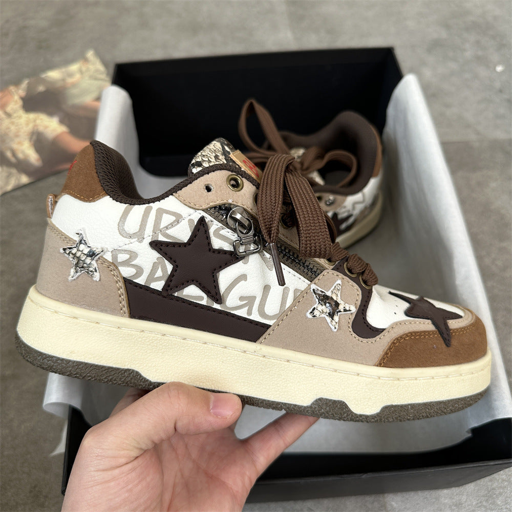 Starlight Vintage Zipper Sneakers - fairypeony