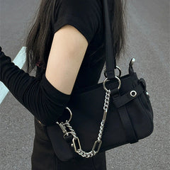 Chain Link Edge Shoulder Bag - fairypeony