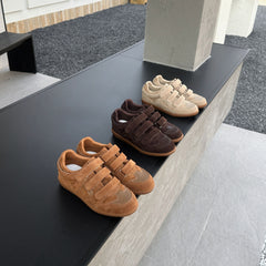 Genuine Leather Retro Velcro Training Shoes