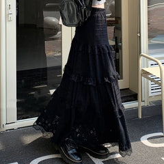 Fairy Lace Patchwork Maxi Skirt