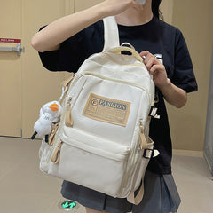 Solid Color Multi pocket Backpack