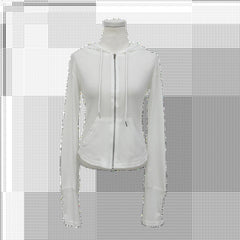 Women's Acrylic Butterfly Sleeve Knitted Sweater with Hood