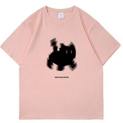 Aesthetic Black Cat Print Oversized T-shirt - fairypeony