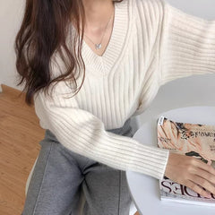 Vintage V-Neck Striped Sweater