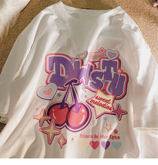 Danish Pastel Print Oversized Short Sleeve Tee - fairypeony