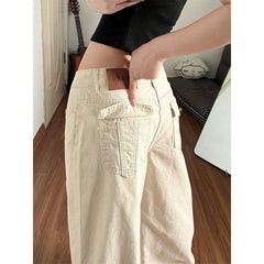 Retro Wide Leg Denim Pants for Women