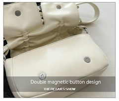 The Rosette Ribbon Leather Shoulder Bag - fairypeony