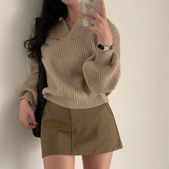 Dark Academia V-Neck Pullover Sweater
