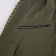Detachable Strap Zip Fly Cargo Pants - fairypeony