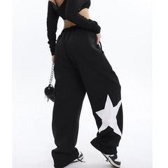 Star Print High Waist Stretchy Sweatpants