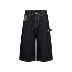 American Retro Style Loose Wide-Leg Denim Trousers
