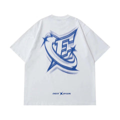 Phantom Letter Print Oversized Short Sleeve Tee