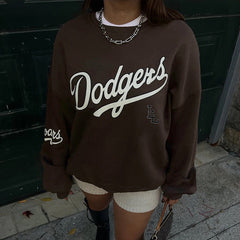 Letter Print Pullover Oversized Sweatshirt - fairypeony