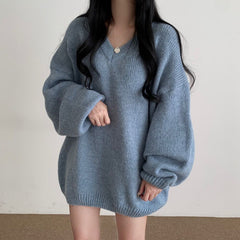 V-neck Oversized Loose Sweater