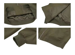 Oversize Zip Up Bomber Jacket - fairypeony