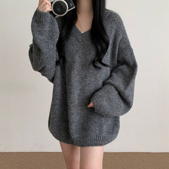 V-neck Oversized Loose Sweater