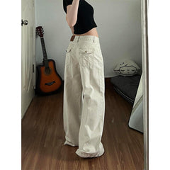 Retro Wide Leg Denim Pants for Women
