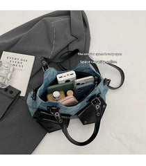 Vintage Double Pocket Y2K Pu Leather Crossbody Bag