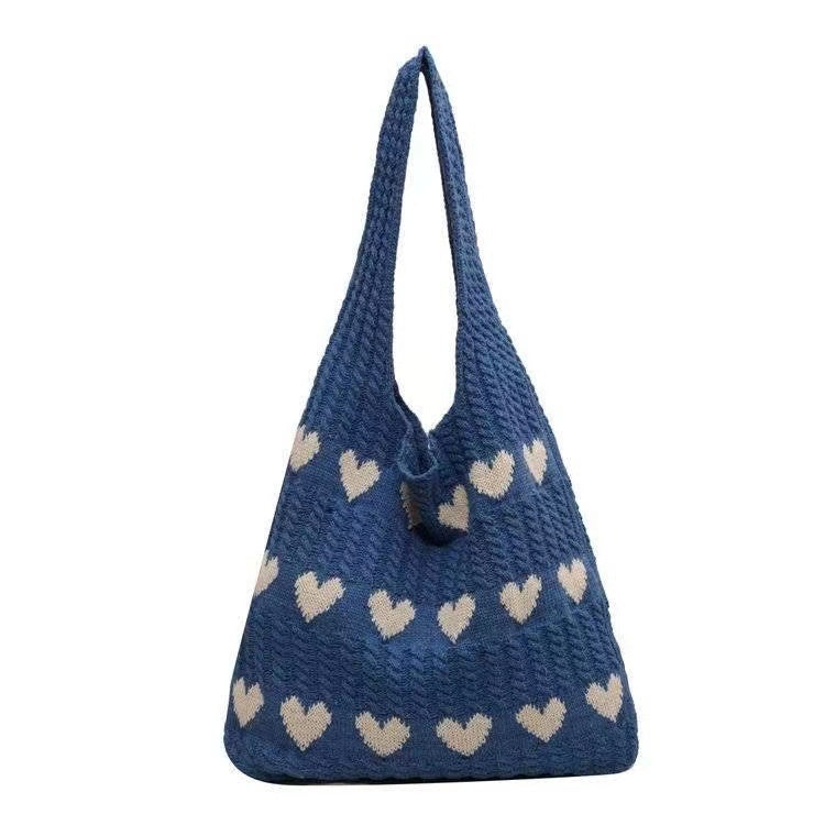 The Sweetheart Satchel Knitted Tote Bag - fairypeony