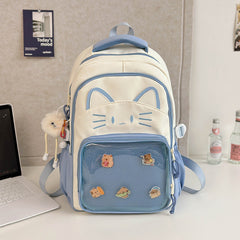 Embroidered Cute Kitten Backpack