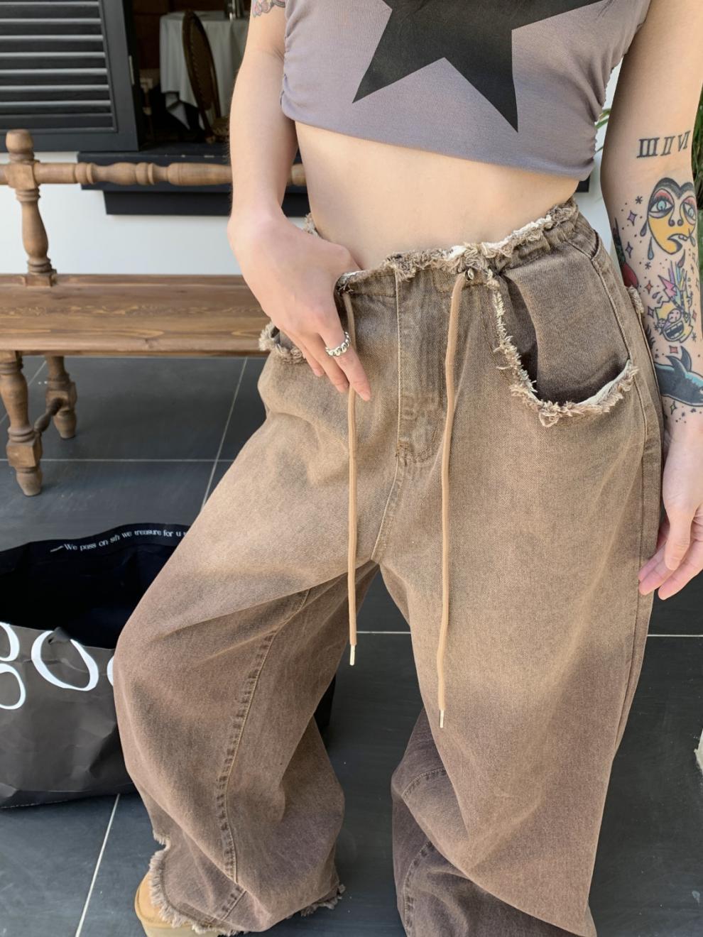 American Style Gradient Slimming Boyfriend Jeans - fairypeony