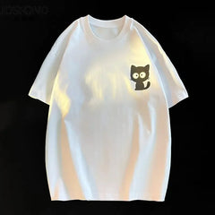 Cute Cat Print Oversized T-shirt