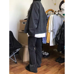 Lapel Neck Jacket Oversized Jacket - fairypeony