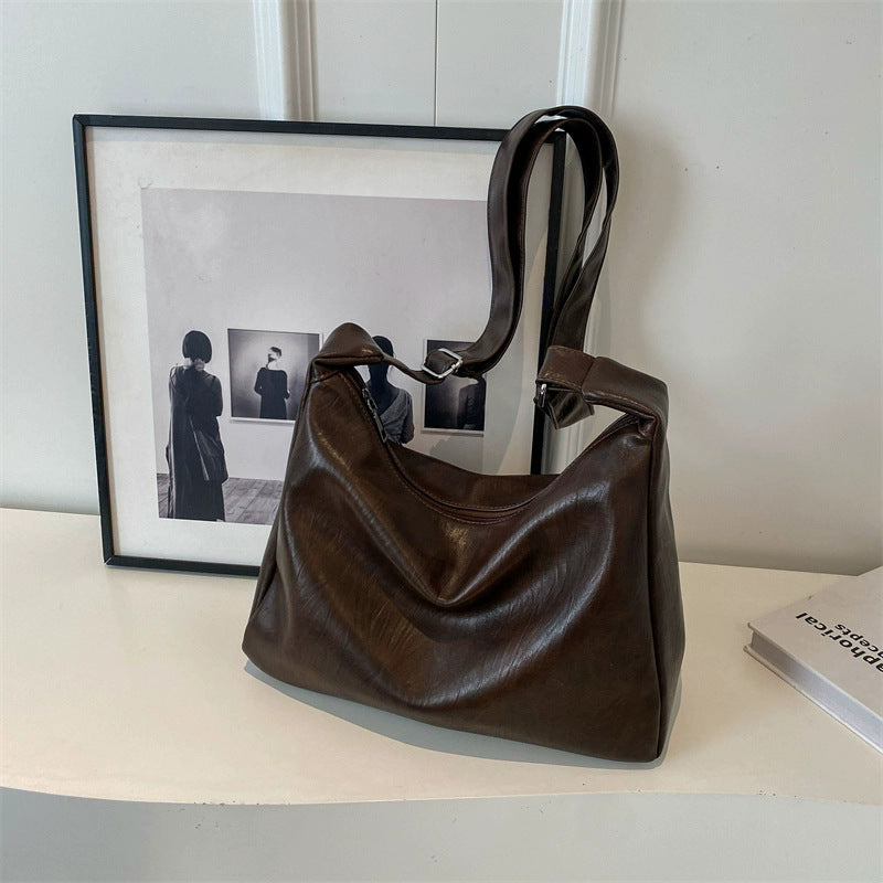 Pu Leather Large Capacity Crossbody Bag - fairypeony