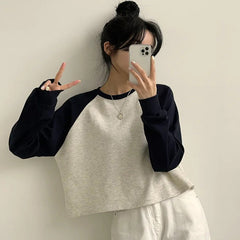 Vintage Raglan Long Sleeve Preppy Tee