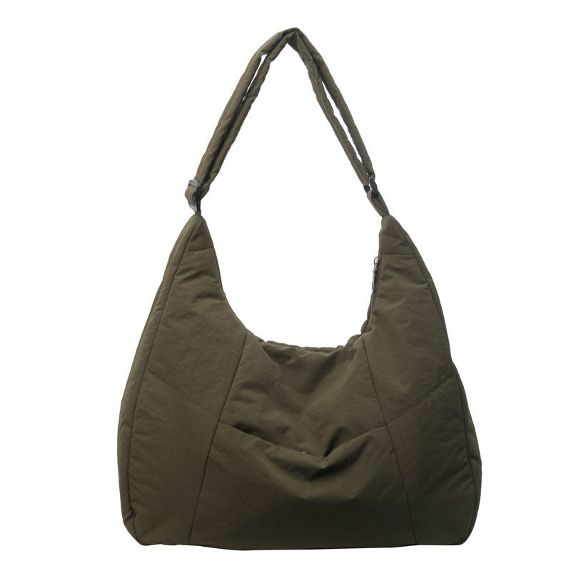 Solid Color Padded Casual Shoulder Bag - fairypeony