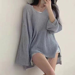 Vintage Thin Loose Long Sleeve Sweater