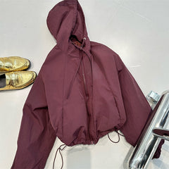 Womens Hooded Windbreaker Jacket