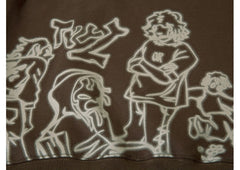 Pink Graffiti Couple Oversized Hoodie - fairypeony