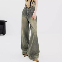 Vintage 90s Wash Baggy Wide Leg Jeans