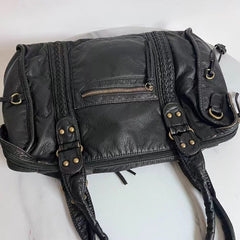 Vintage Pu Leather Biker's Shoulder Bag