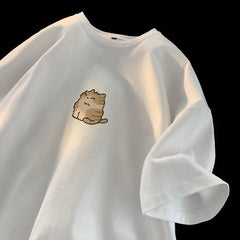 Lovely Cat Print Oversized T-shirt