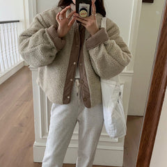 Reversible Lamb Wool Oversized Jacket