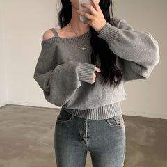 Single-Sided Off Shoulder Sweater
