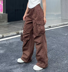Vintage Big Pocket Wide Leg Cargo Pants