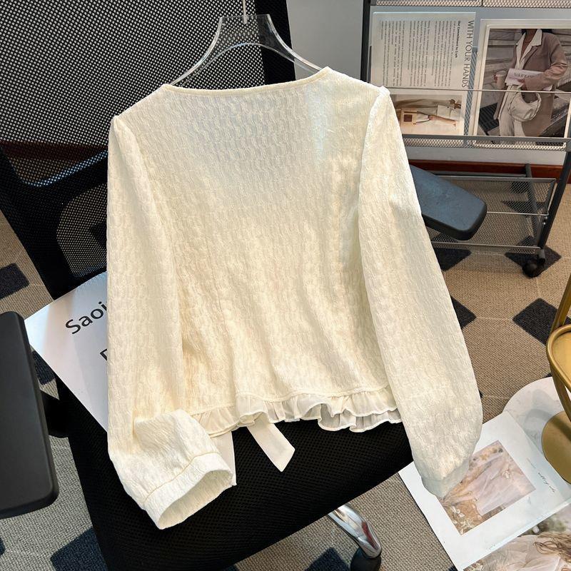 French Style Lace Trim Blouse - fairypeony
